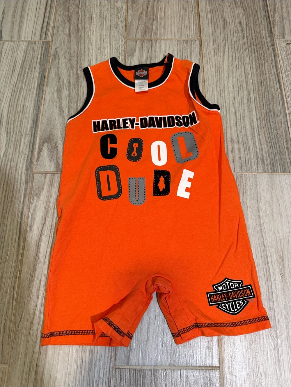 Harley-Davidson Orange & Black "Cool Dude" One-Piece Bodysuit